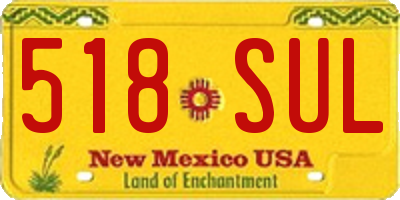 NM license plate 518SUL
