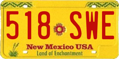 NM license plate 518SWE