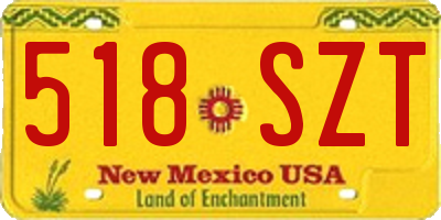 NM license plate 518SZT