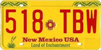 NM license plate 518TBW