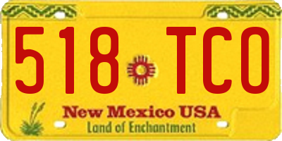 NM license plate 518TCO