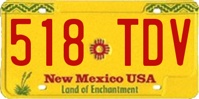 NM license plate 518TDV