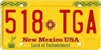 NM license plate 518TGA