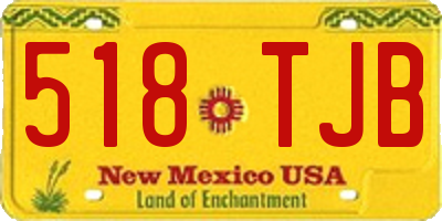 NM license plate 518TJB