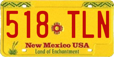 NM license plate 518TLN