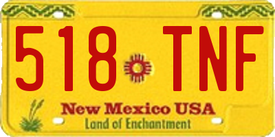 NM license plate 518TNF