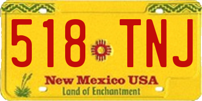 NM license plate 518TNJ