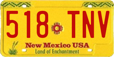 NM license plate 518TNV