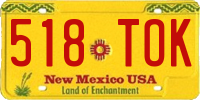 NM license plate 518TOK