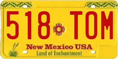 NM license plate 518TOM
