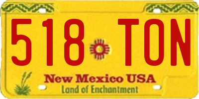NM license plate 518TON