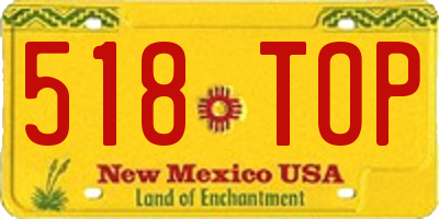 NM license plate 518TOP