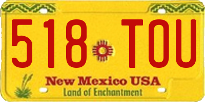 NM license plate 518TOU