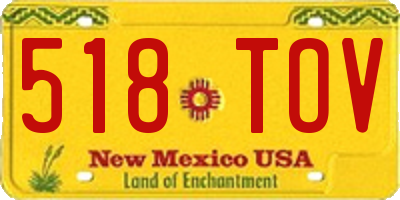 NM license plate 518TOV