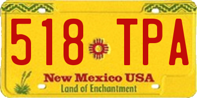 NM license plate 518TPA