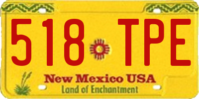 NM license plate 518TPE