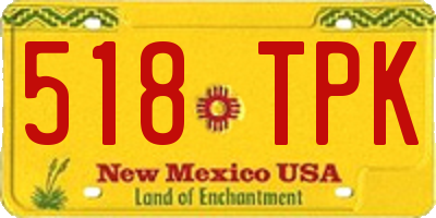 NM license plate 518TPK