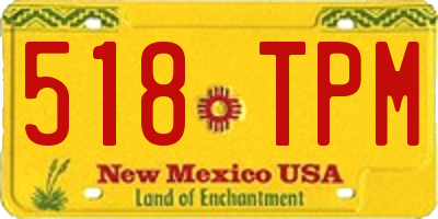 NM license plate 518TPM