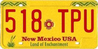 NM license plate 518TPU