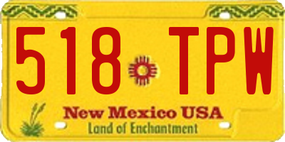 NM license plate 518TPW