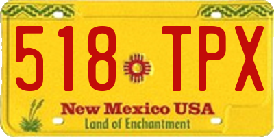 NM license plate 518TPX