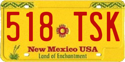 NM license plate 518TSK
