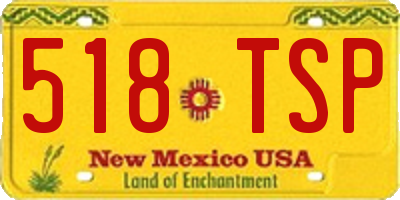 NM license plate 518TSP