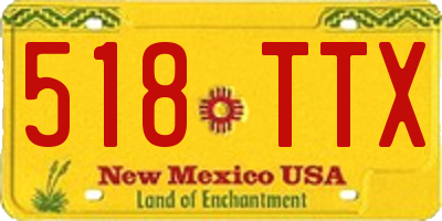 NM license plate 518TTX