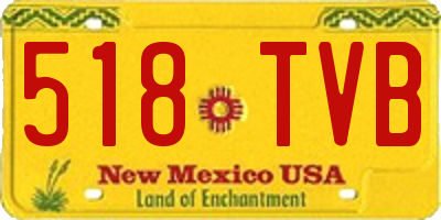 NM license plate 518TVB