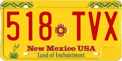 NM license plate 518TVX