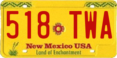 NM license plate 518TWA