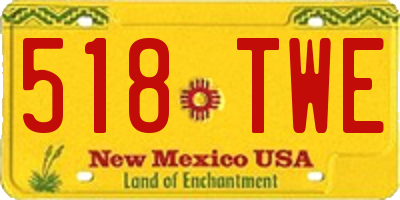 NM license plate 518TWE
