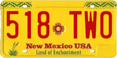 NM license plate 518TWO