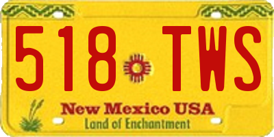 NM license plate 518TWS