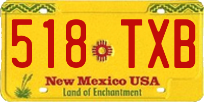 NM license plate 518TXB