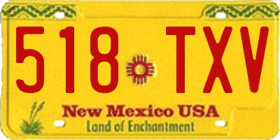 NM license plate 518TXV