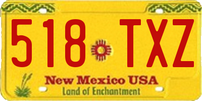 NM license plate 518TXZ