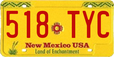 NM license plate 518TYC