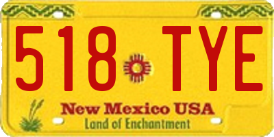 NM license plate 518TYE