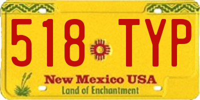 NM license plate 518TYP