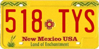 NM license plate 518TYS