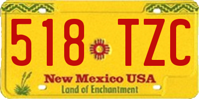 NM license plate 518TZC