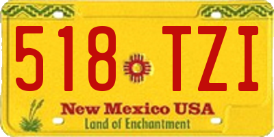 NM license plate 518TZI