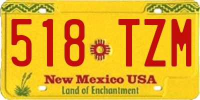 NM license plate 518TZM