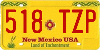 NM license plate 518TZP