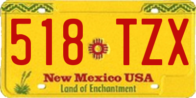 NM license plate 518TZX