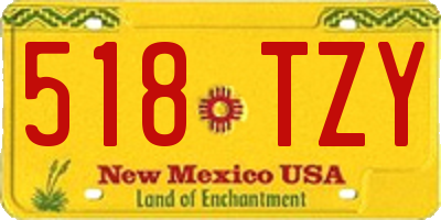 NM license plate 518TZY