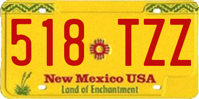 NM license plate 518TZZ