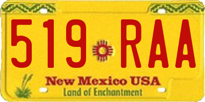 NM license plate 519RAA