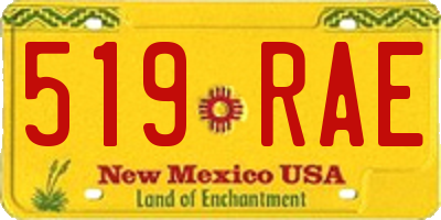 NM license plate 519RAE